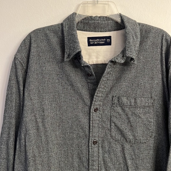 Abercrombie and Fitch Soft AF Flannel Micro Houndstooth Herringbone Men’s XXL - Picture 2 of 9